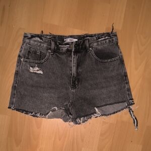 Cinderella | Dark Gray Ripped Jean Shorts